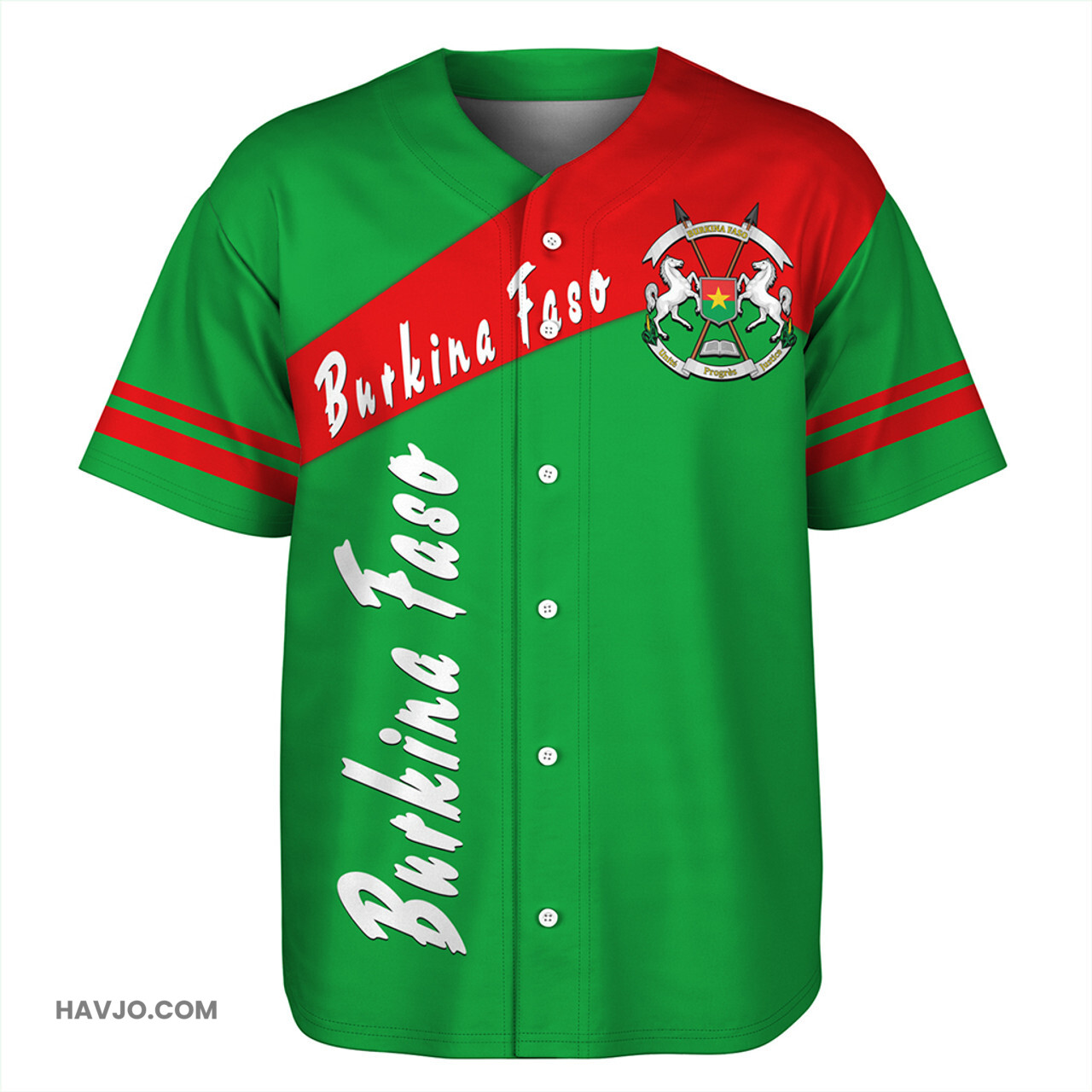 Burkina Faso Sport Style Baseball Jersey
