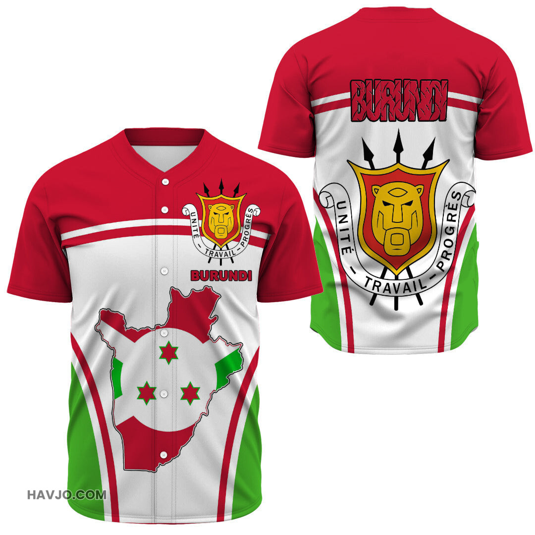 Burundi Active Flag Baseball Jersey