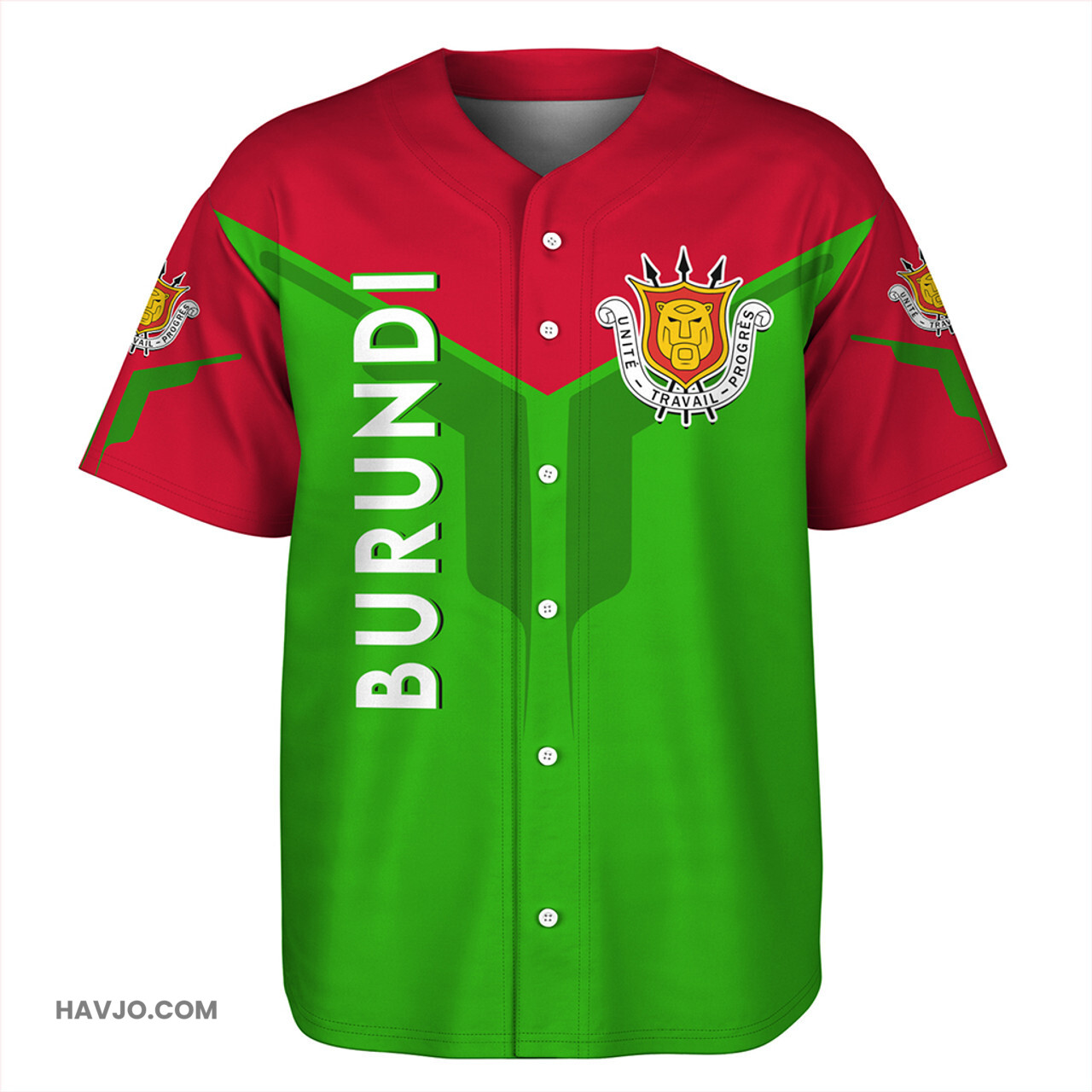 Burundi Arrow Style Baseball Jersey