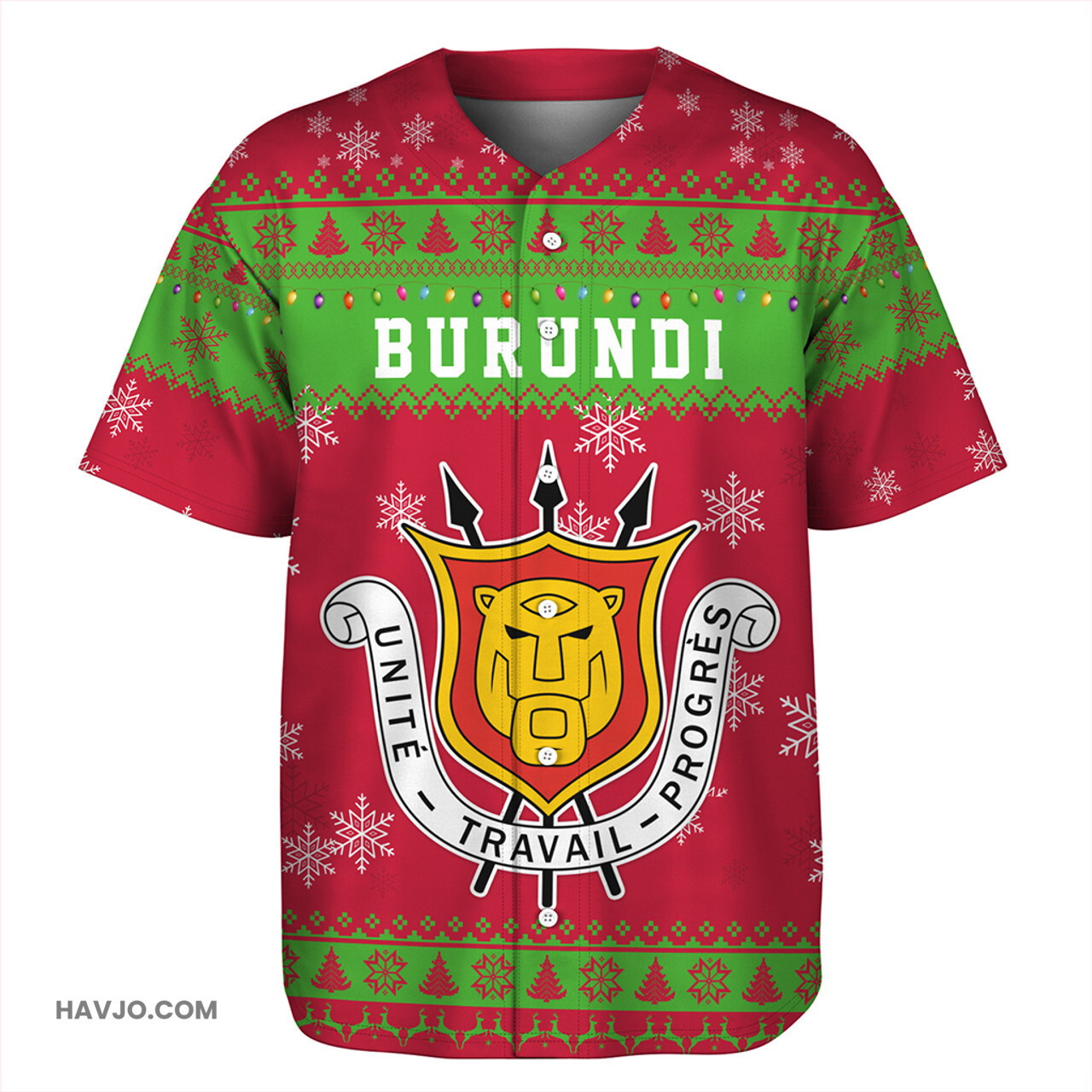 Burundi Christmas Style Pattern Baseball Jersey