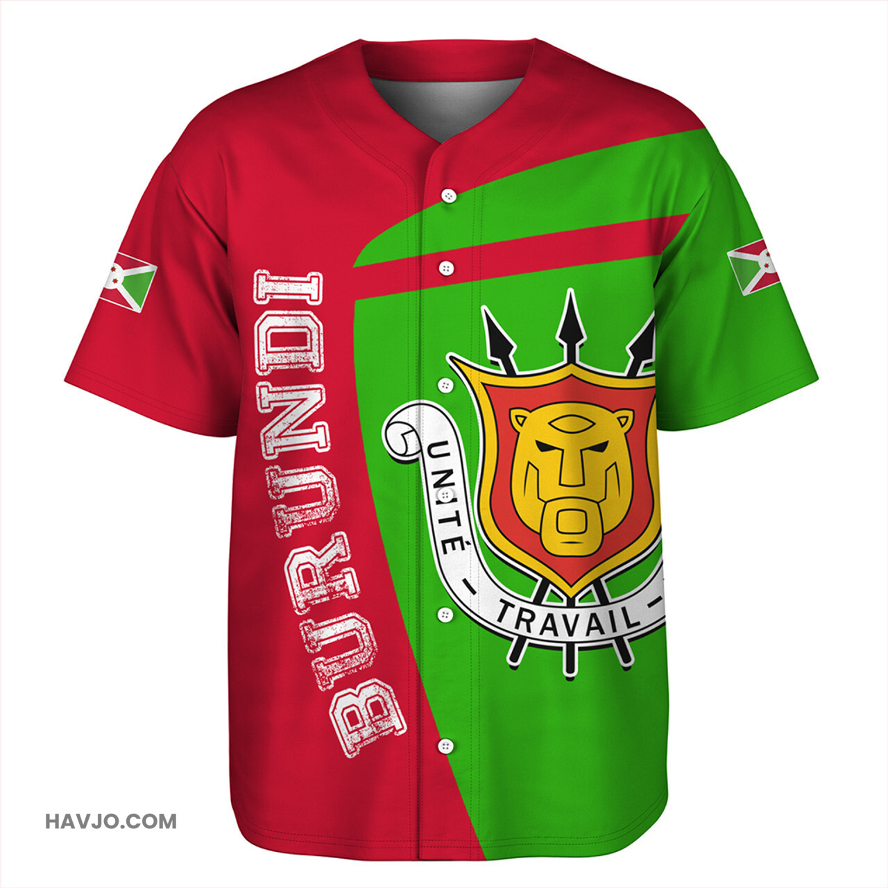 Burundi Half Concept Baseball Jersey