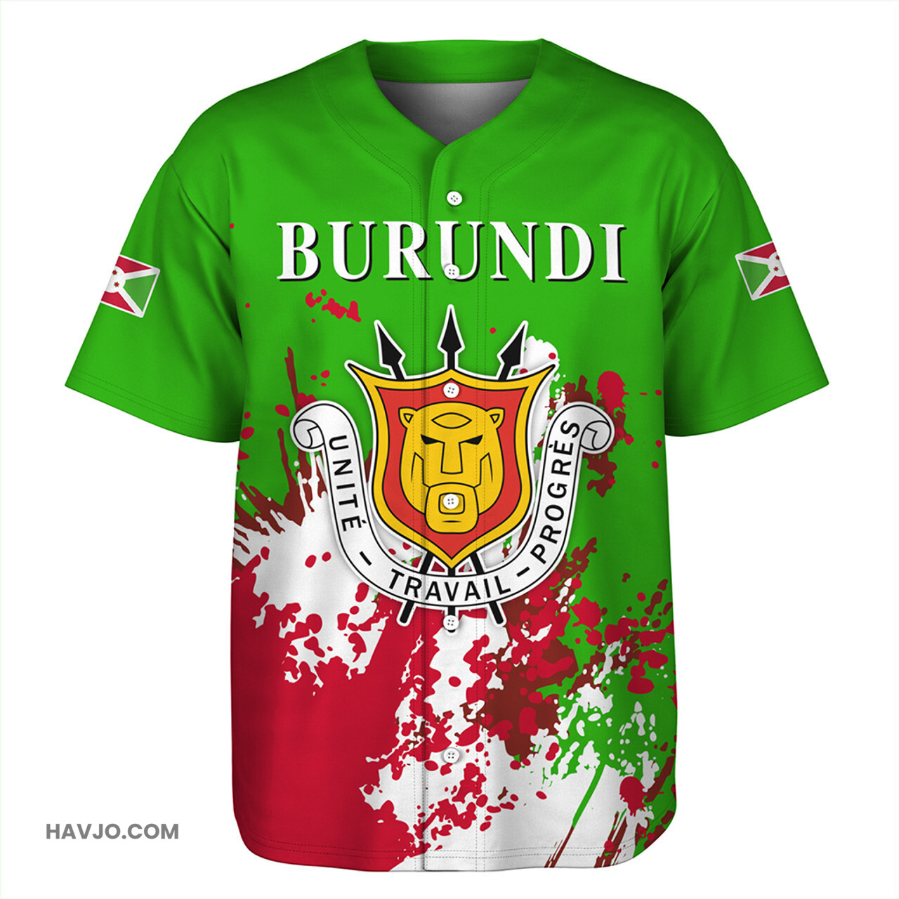 Burundi Spanit Style Baseball Jersey