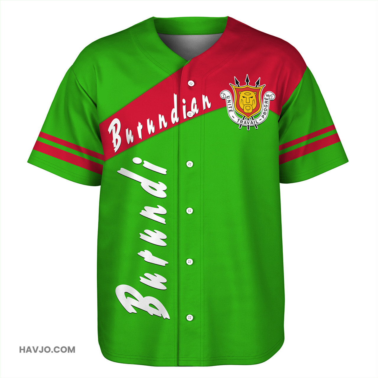 Burundi Sport Style Baseball Jersey