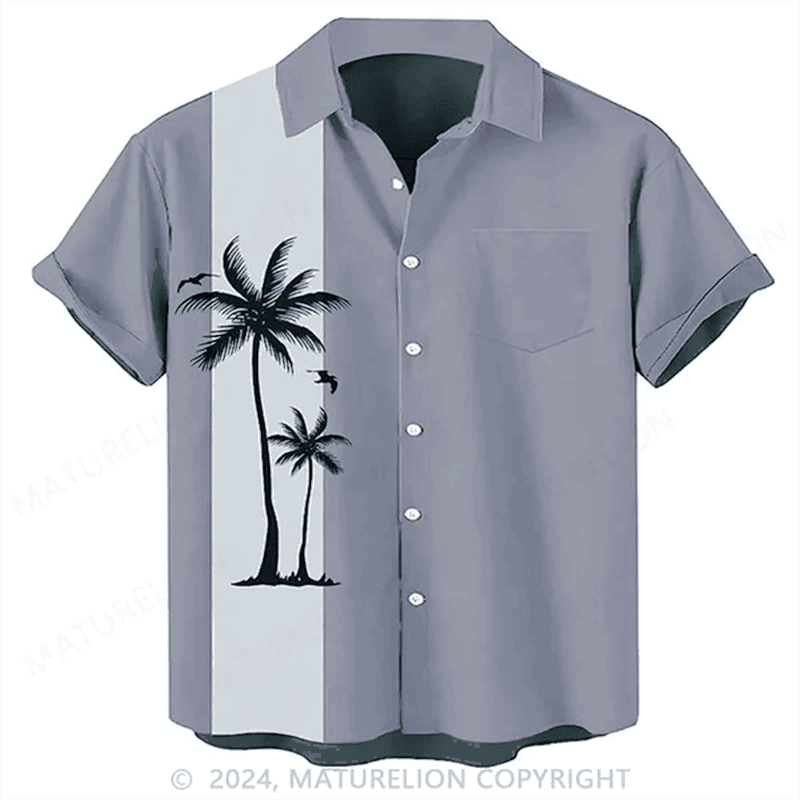 Alternative view of Button Down Holiday Beach Hawaiian Shirt Humorous T-Shirt for Men Funny Quotes Shirt