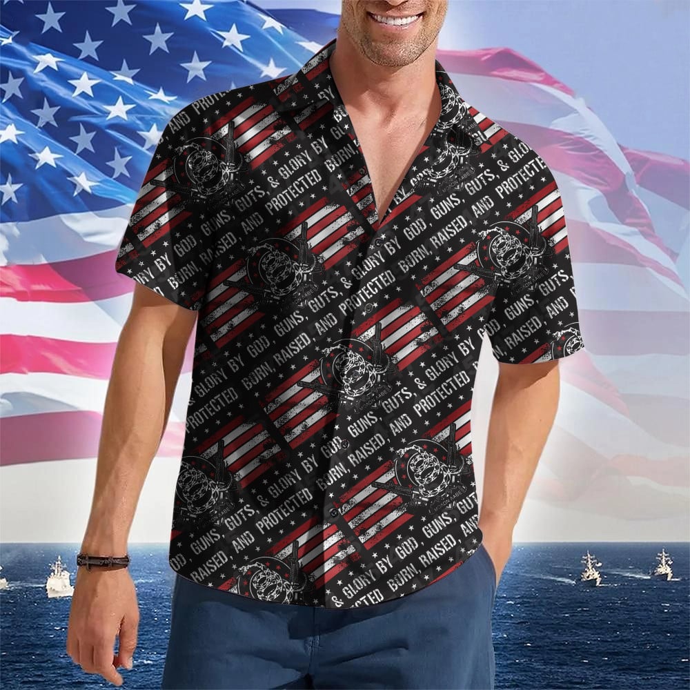 By God Guns Guts And Glory Hawaiian Shirt Support 2nd Amendment Patriotic Button Up Shirt