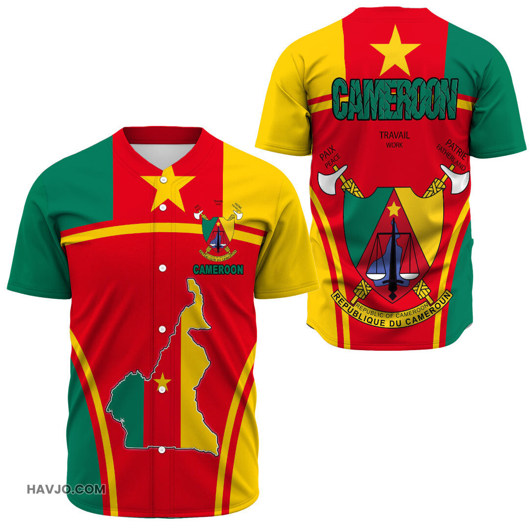 Cameroon Active Flag Baseball Jersey