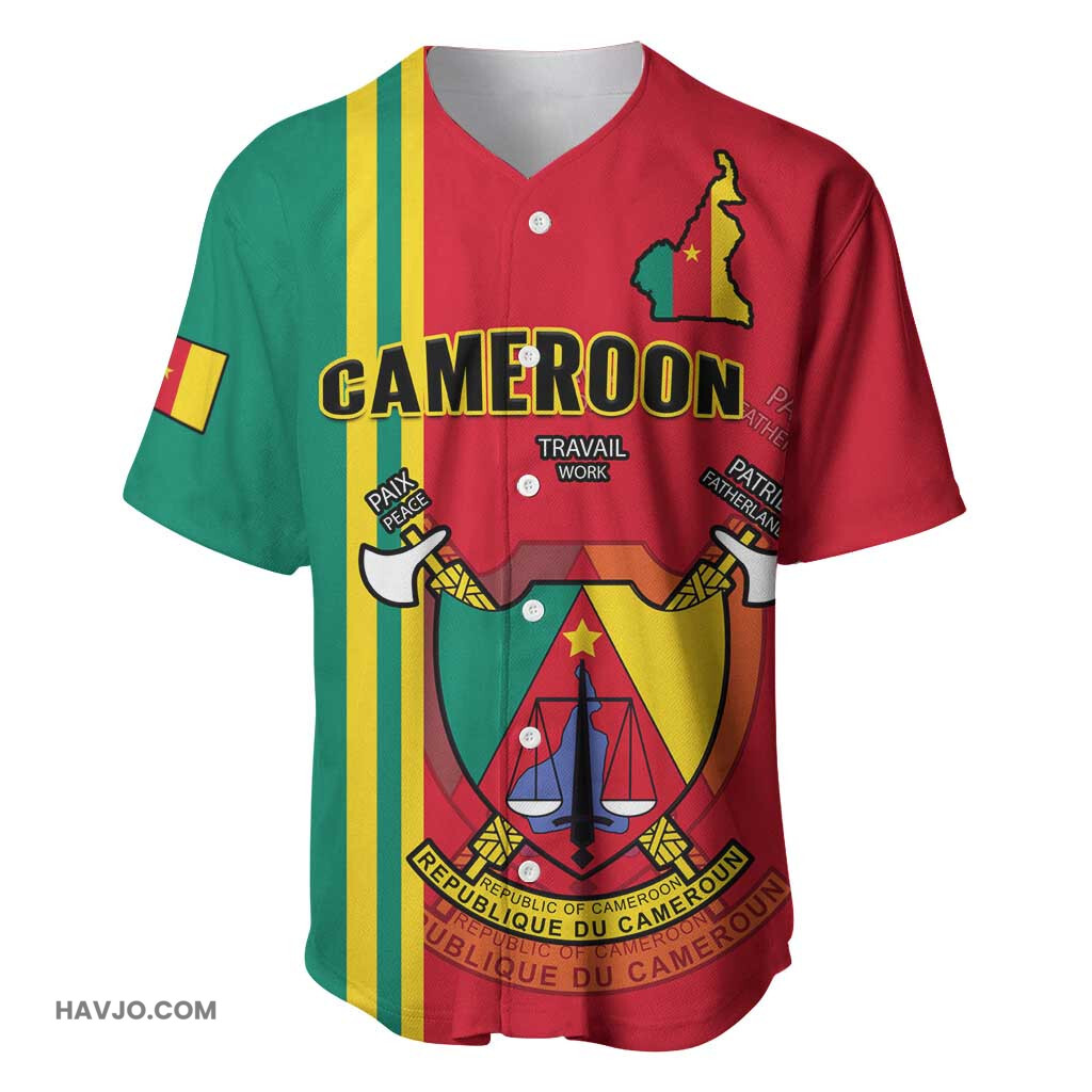 Cameroon Happy Unity Day Cameroun Coat Of Arms Baseball Jersey