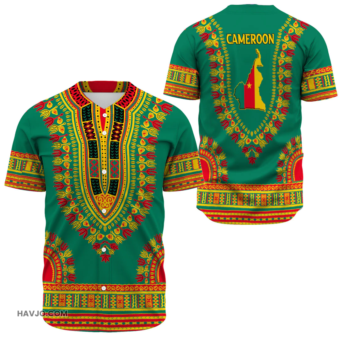 Cameroon Traditional Dashiki Baseball Jersey