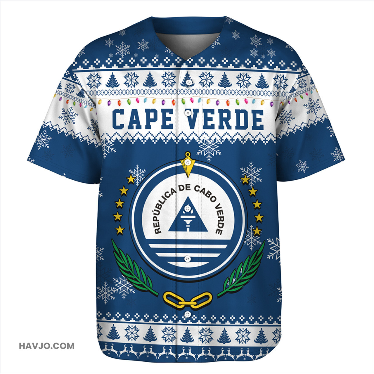 Cape Verde Christmas Style Pattern Baseball Jersey