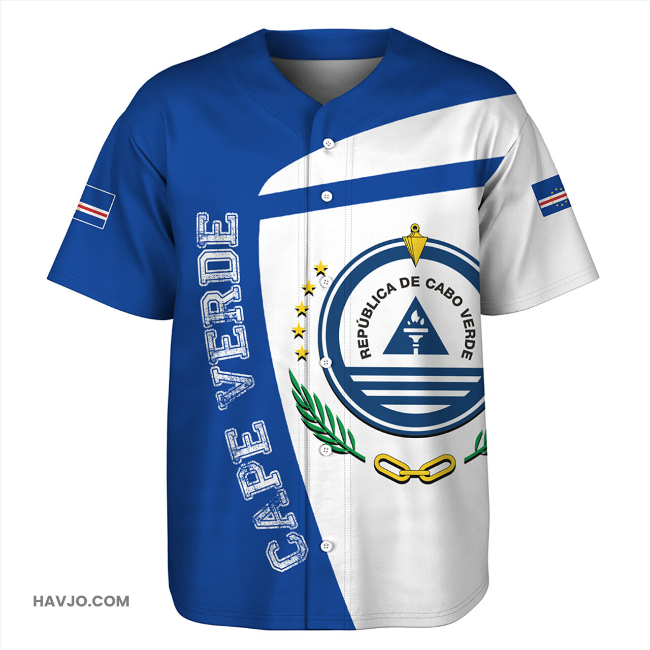Cape Verde Half Concept Baseball Jersey