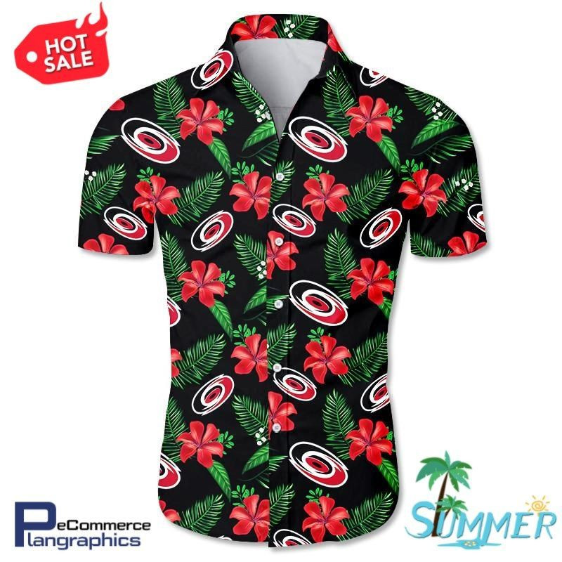 Carolina Hurricanes Hawaiian Shirt Tropical Aloha Button Up