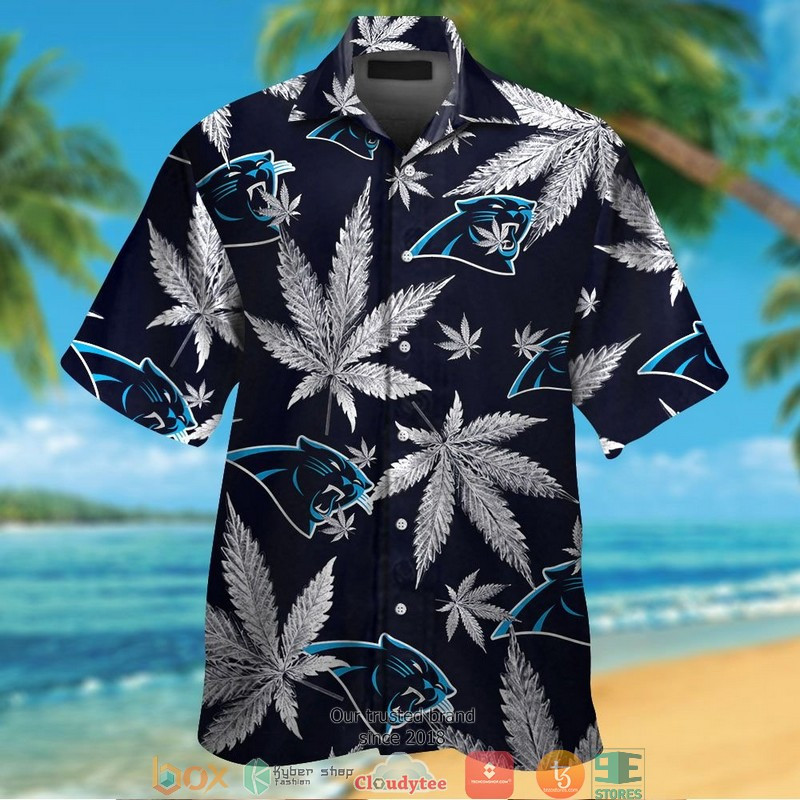 Carolina Panthers Cannabis Hawaiian Shirt Tropical Aloha Button Up
