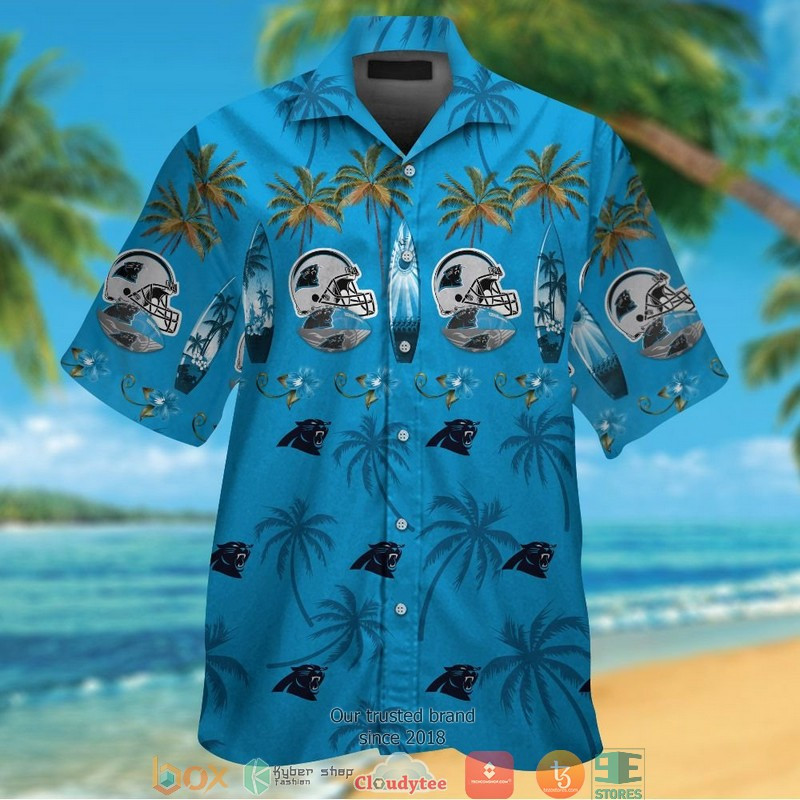 Carolina Panthers Coconut Hawaiian Shirt Tropical Aloha Button Up