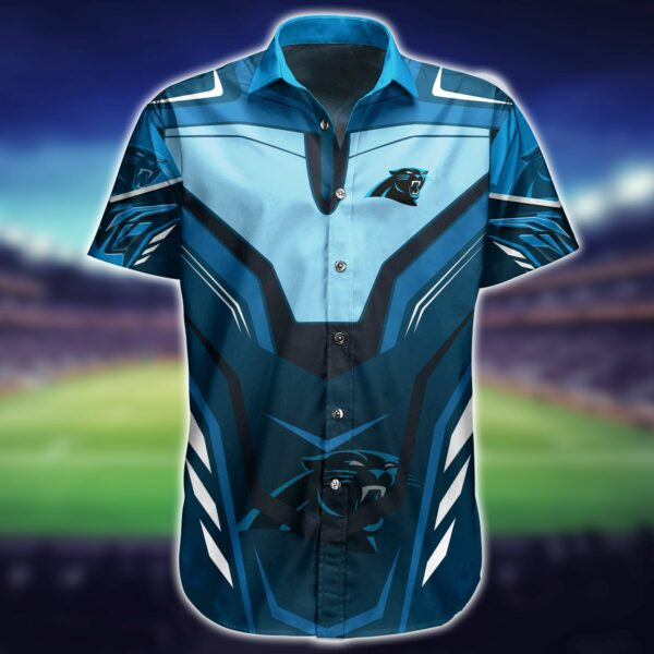 Carolina Panthers Logo Hawaiian Shirt Tropical Aloha Button Up
