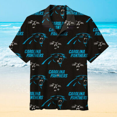 Carolina Panthers Logo Hawaiian Shirt Tropical Aloha Button Up