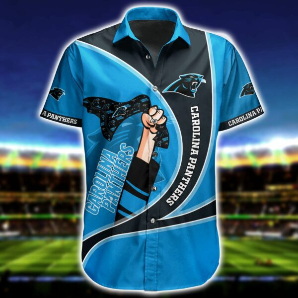Carolina Panthers Logo Hawaiian Shirt Tropical Aloha Button Up