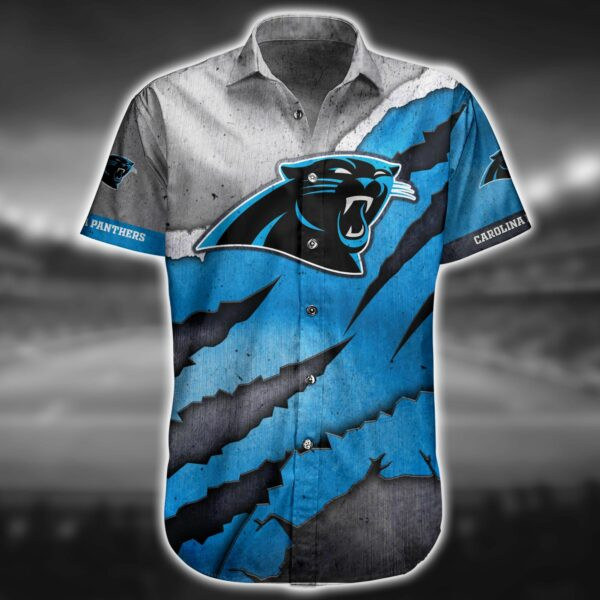 Carolina Panthers Logo Hawaiian Shirt Tropical Aloha Button Up