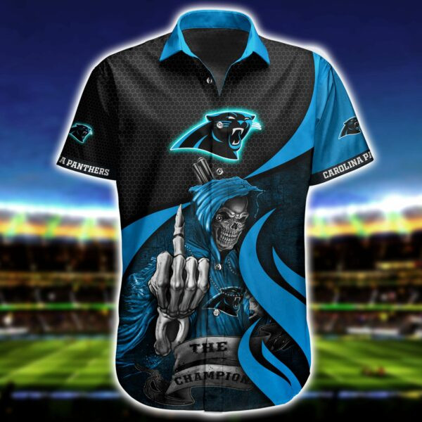 Carolina Panthers Logo Hawaiian Shirt Tropical Aloha Button Up