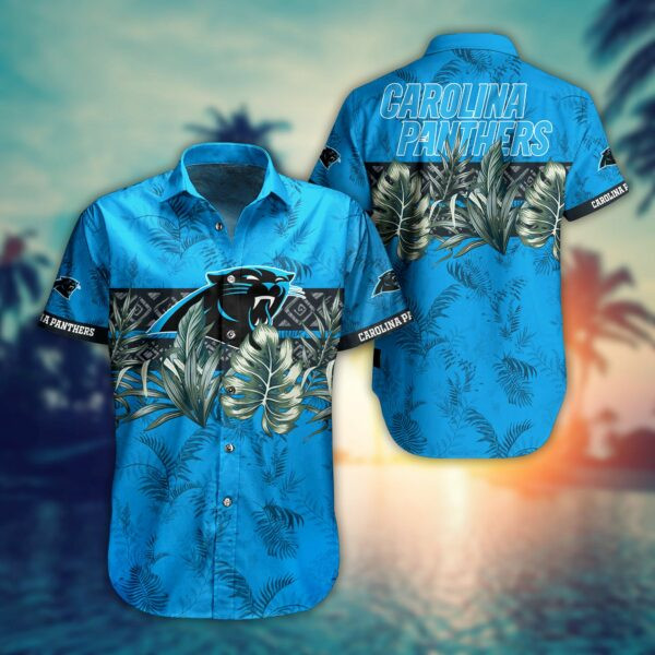 Carolina Panthers Logo Summer Hawaiian Shirt Tropical Aloha Button Up