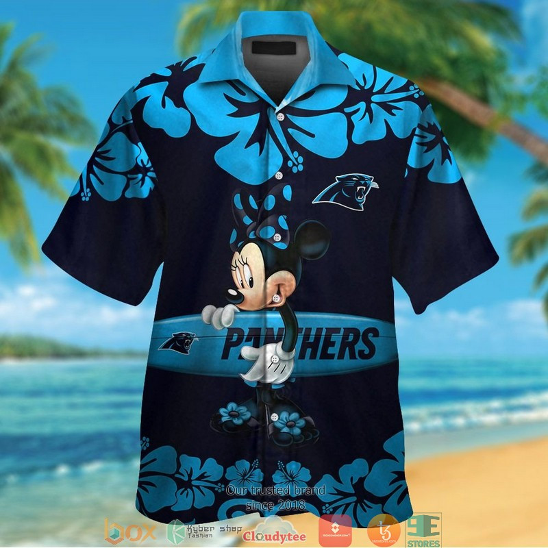 Carolina Panthers Minnie Mouse Hawaiian Shirt Tropical Aloha Button Up