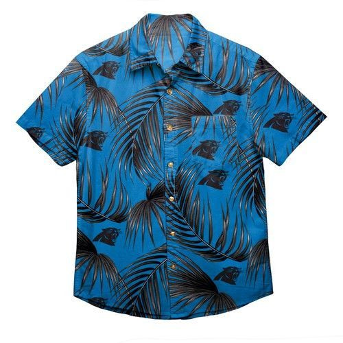 Carolina Panthers Nfl Mens Hawaiian Shirt Tropical Aloha Button Up