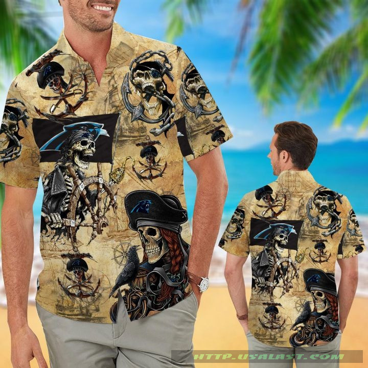 Carolina Panthers Pirates Hawaiian Shirt Tropical Aloha Button Up