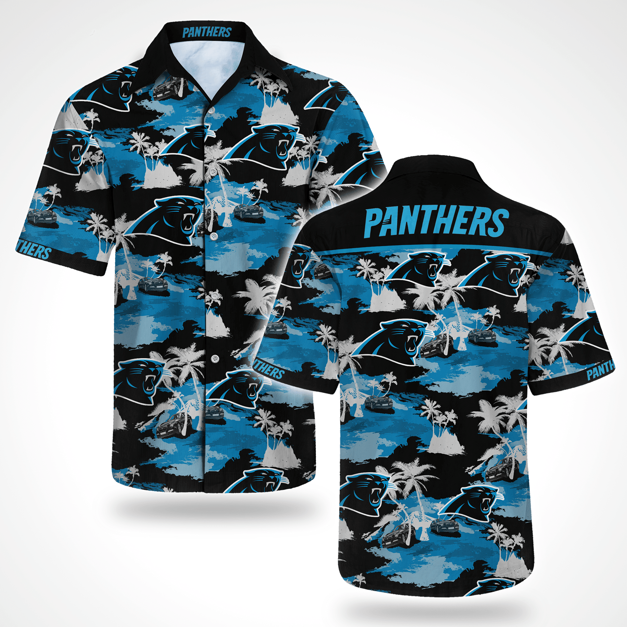 Carolina Panthers Tommy Bahama Hawaiian Shirt Tropical Aloha Button Up