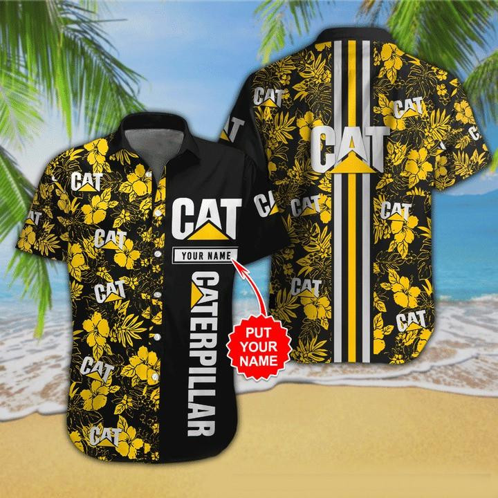 Caterpillar Aloha Personalized Hawaiian Shirt Tropical Aloha Button Up