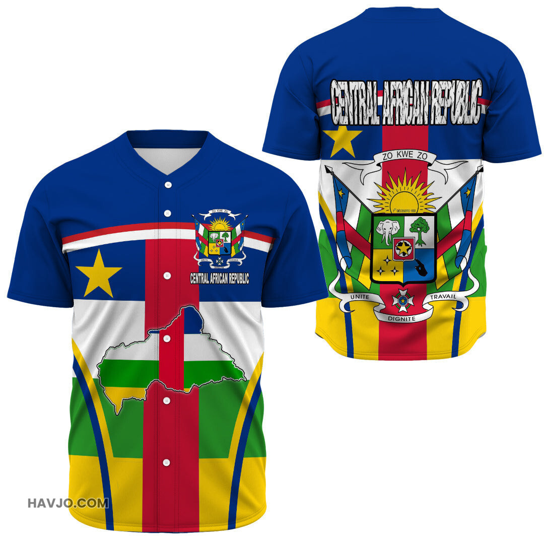 Central African Republic Active Flag Baseball Jersey
