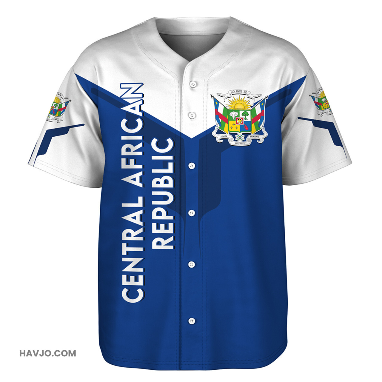 Central African Republic Arrow Style Baseball Jersey