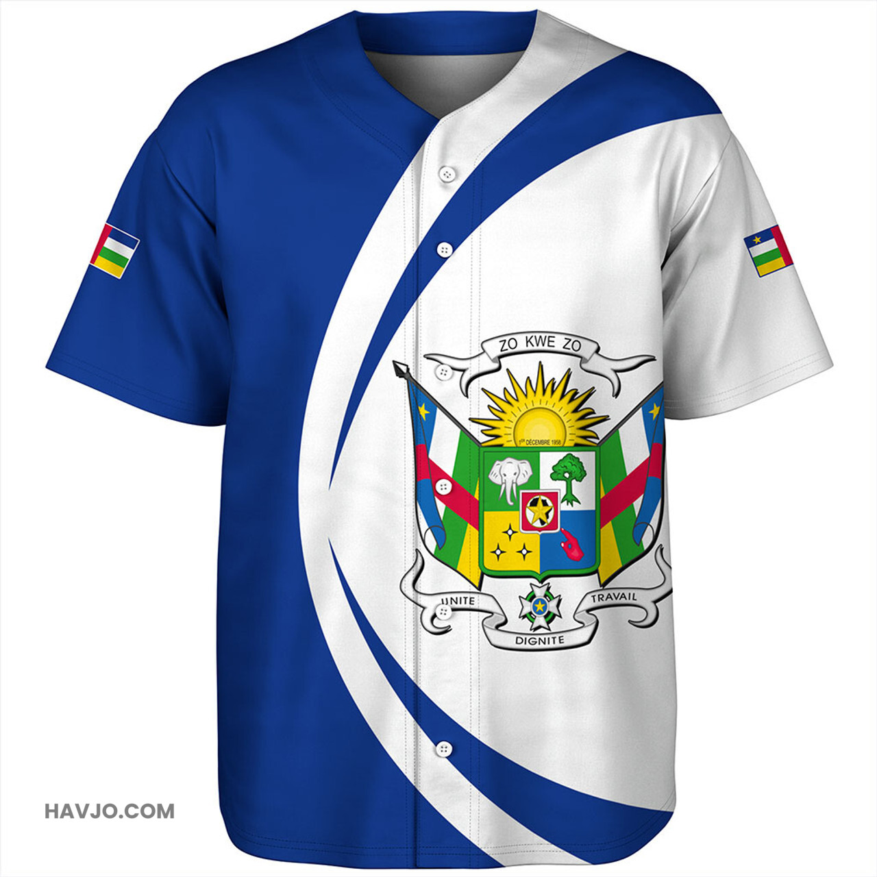 Central African Republic Circle Style Baseball Jersey