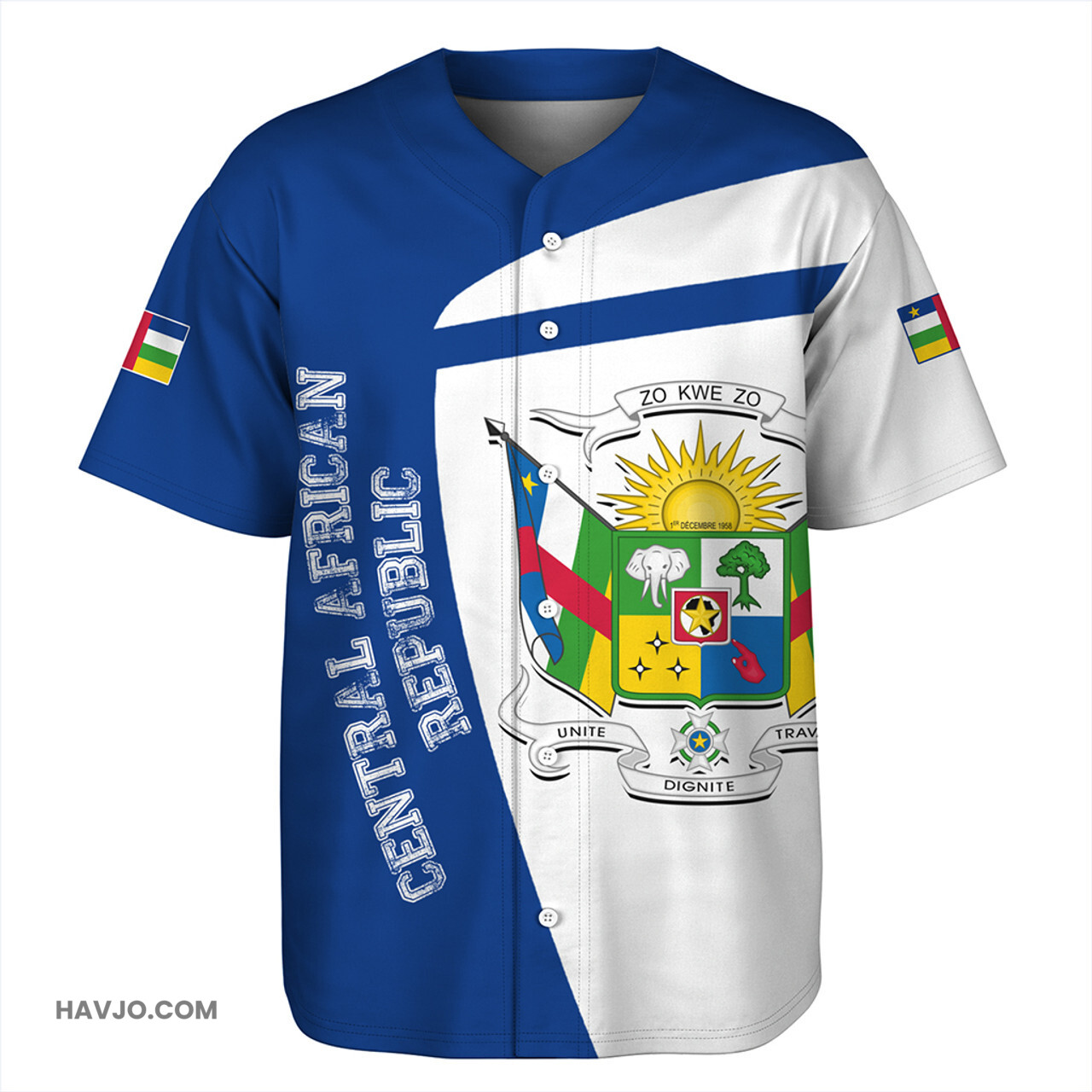 Central African Republic Half Concept Baseball Jersey