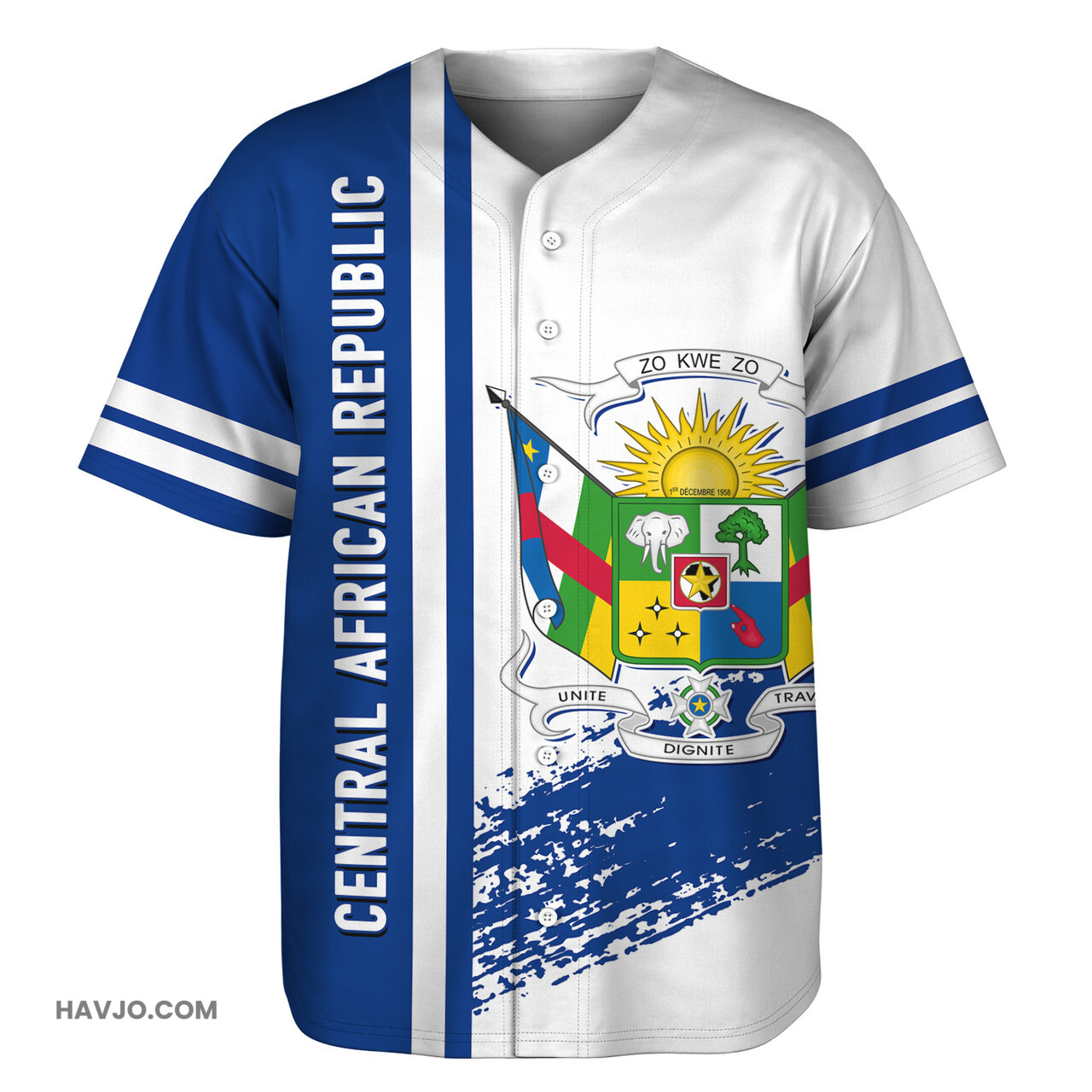 Central African Republic Quater Style Baseball Jersey