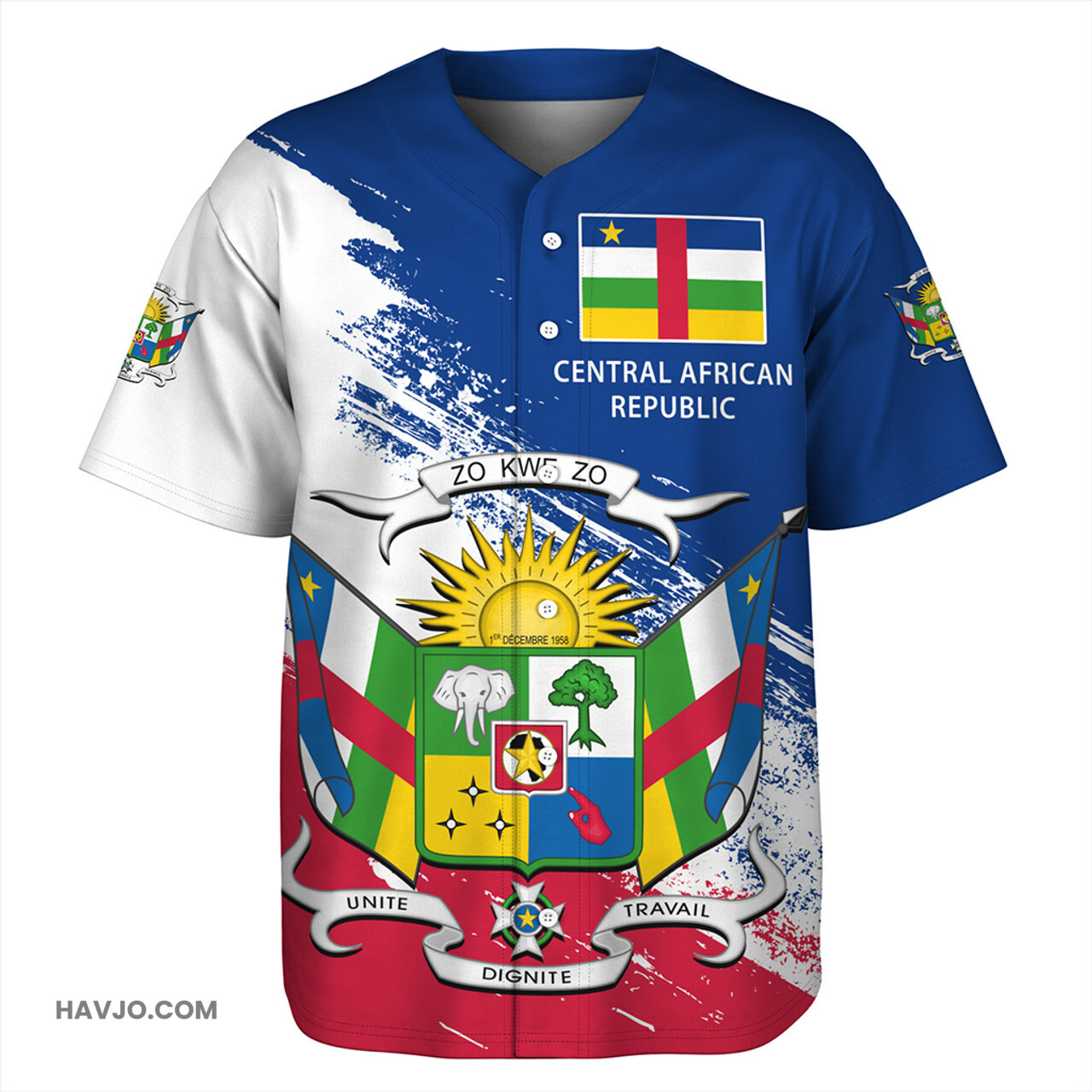 Central African Republic Special Style Baseball Jersey