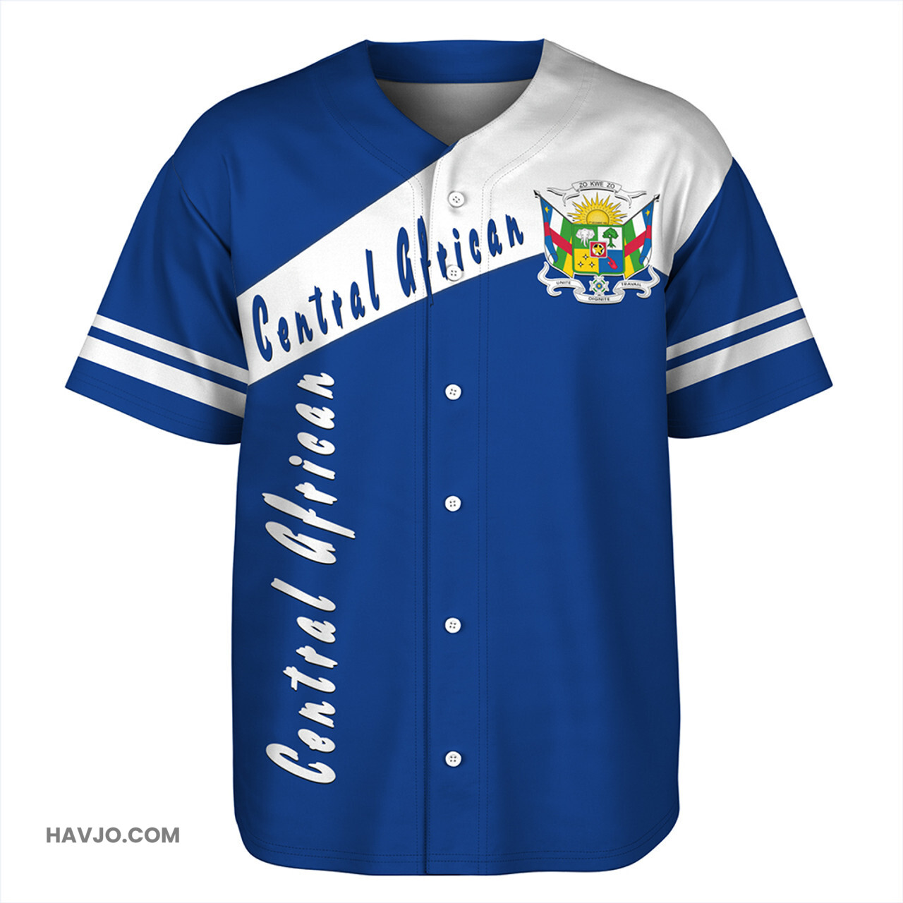 Central African Republic Sport Style Baseball Jersey
