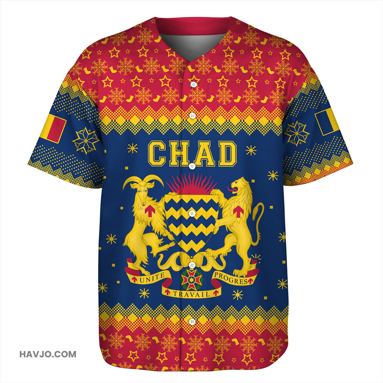 Chad Christmas Coat of Arms Baseball Jersey