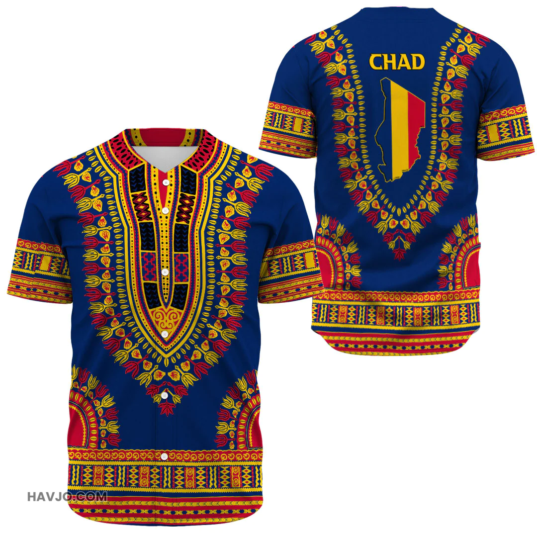 Chad Traditional Dashiki Baseball Jersey