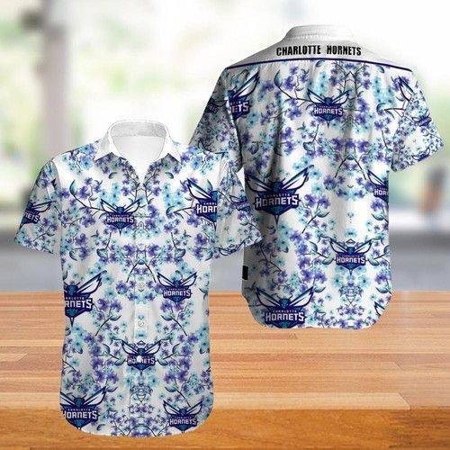 Charlotte Hornets Hawaiian Shirt Tropical Aloha Button Up