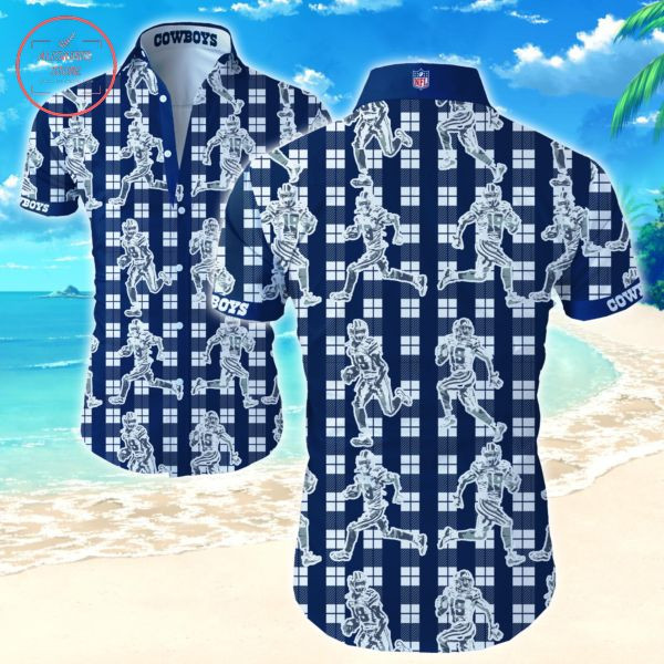 Checked Dallas Cowboys Players Hawaiian Shirt Tropical Aloha Button Up