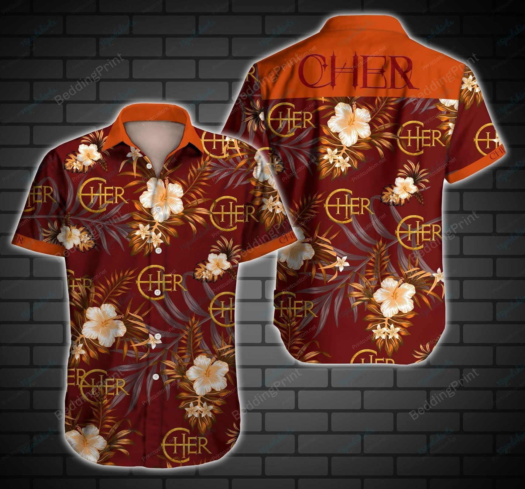 Cher Hawaiian Shirt Tropical Aloha Button Up