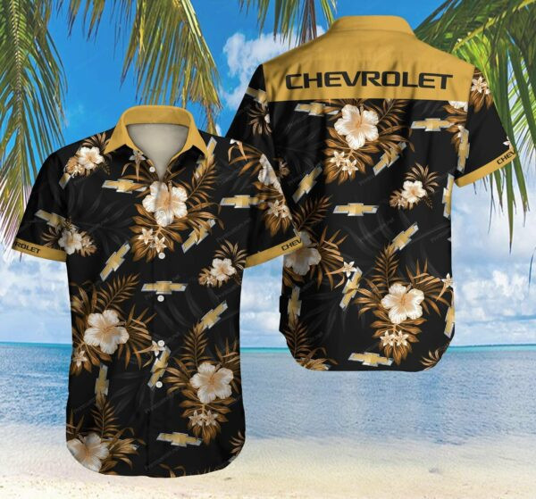 Chevrolet Car Tropical Flower Hawaiian Shirt Tropical Aloha Button Up