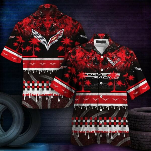 Chevrolet Corvette Hawaiian Shirt Tropical Aloha Button Up