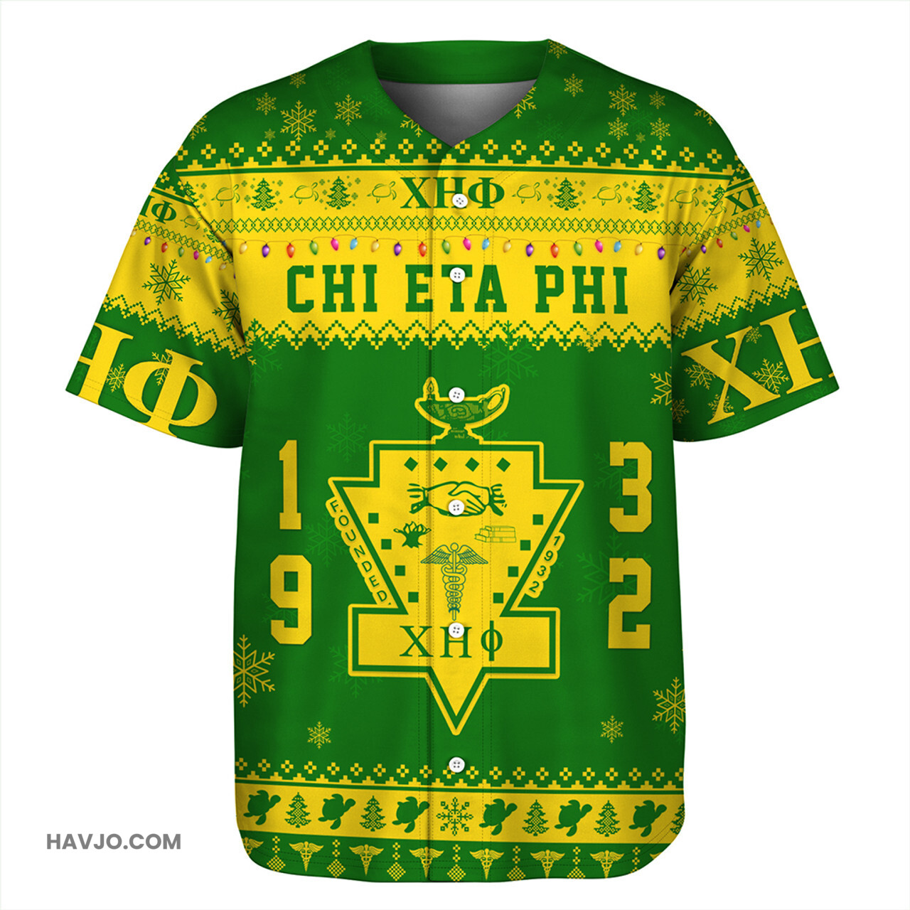 Chi Eta Phi Christmas Style Pattern Baseball Jersey