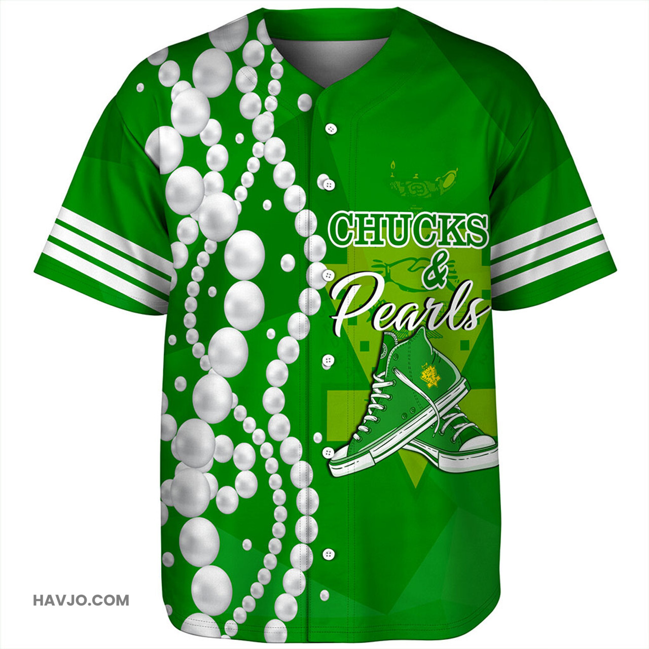 Chi Eta Phi K.H Check And Pearl Baseball Jersey