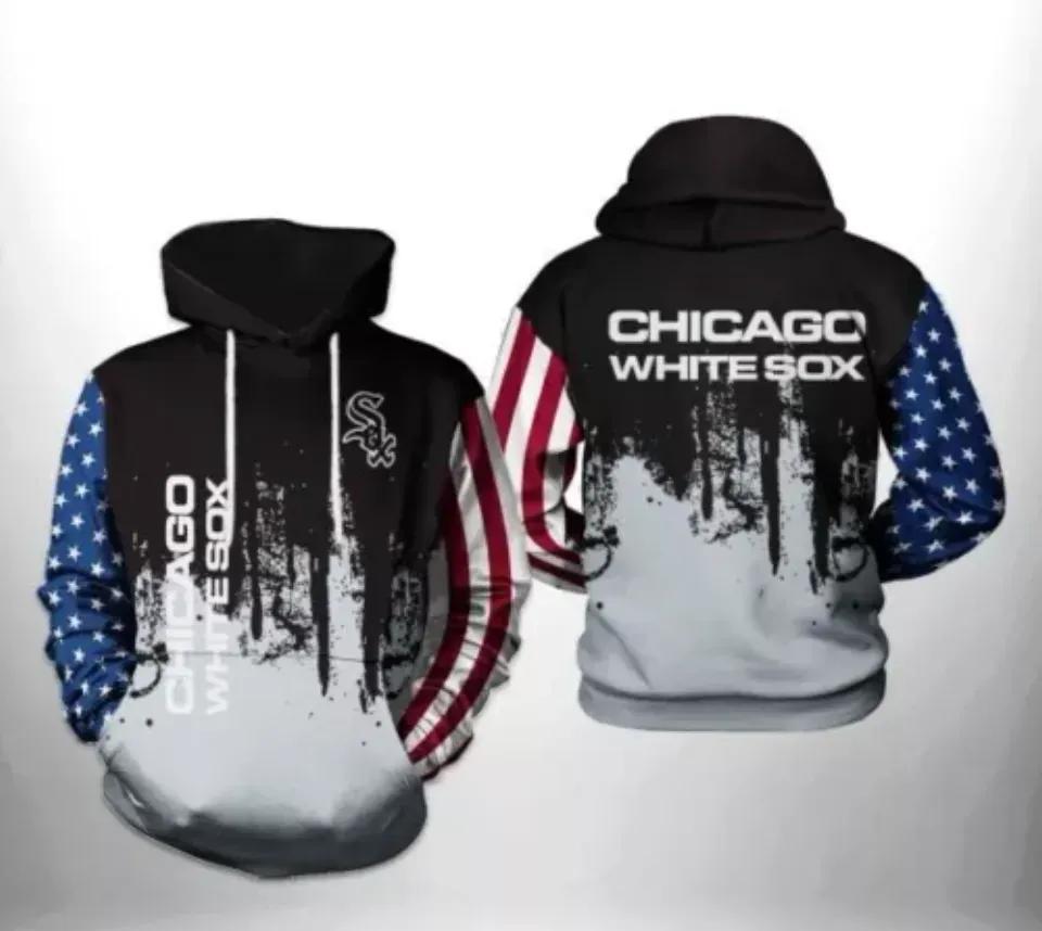 Chicago Baseball White Team Soxs 3D MLB All Over Print Hoodie