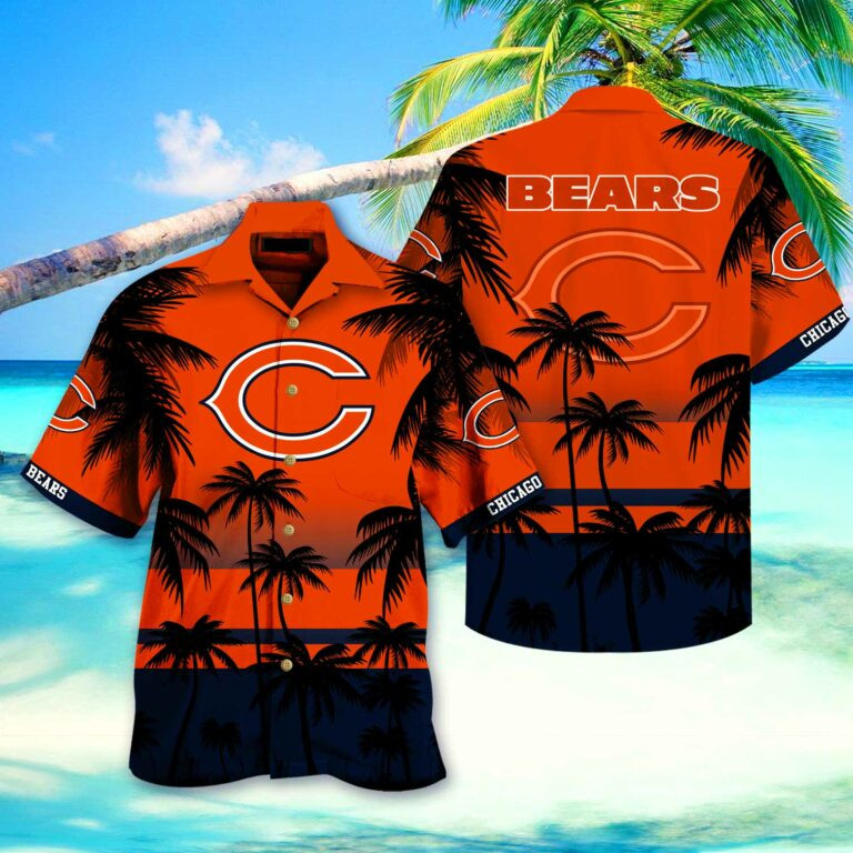 Chicago Bears Beach Hawaiian Shirt Tropical Aloha Button Up