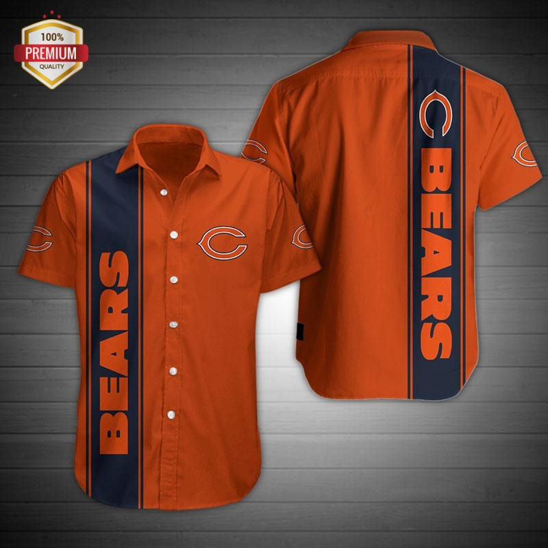 Chicago Bears Football Aop Up Hawaiian Shirt Tropical Aloha Button Up