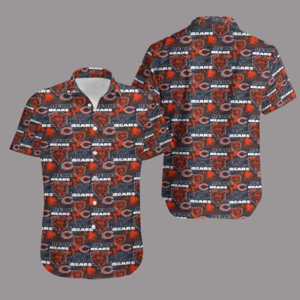Chicago Bears Full Hawaiian Shirt Tropical Aloha Button Up