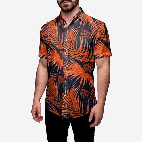 Chicago Bears Hawaiian Shirt Tropical Aloha Button Up