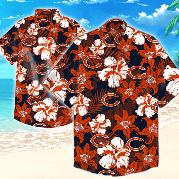 Chicago Bears Hawaiian Shirt Tropical Aloha Button Up